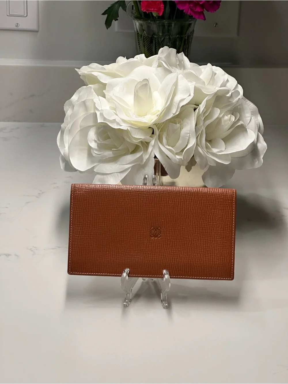 Loewe Madrid Classic Brown Textured Wallet Refined Organizer + Dust Bag + COA